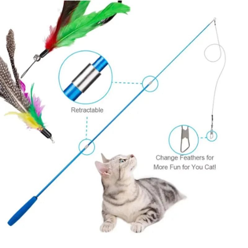 11pcs Replacement Cat Feather Toy Set