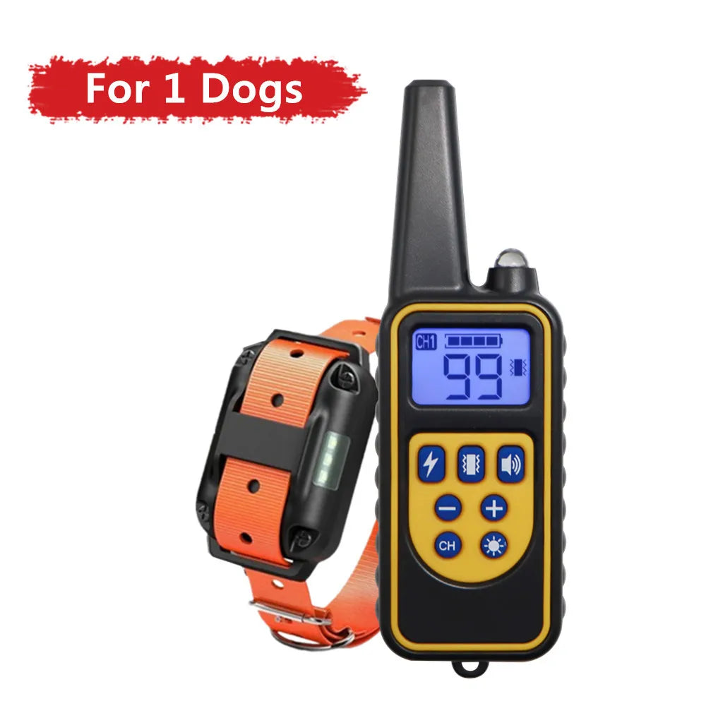 2600 FT Dog Training Collar Waterproof Pet Remote Control Rechargeable Electric Anti-Bark with Shock Vibration Sound LCD Display