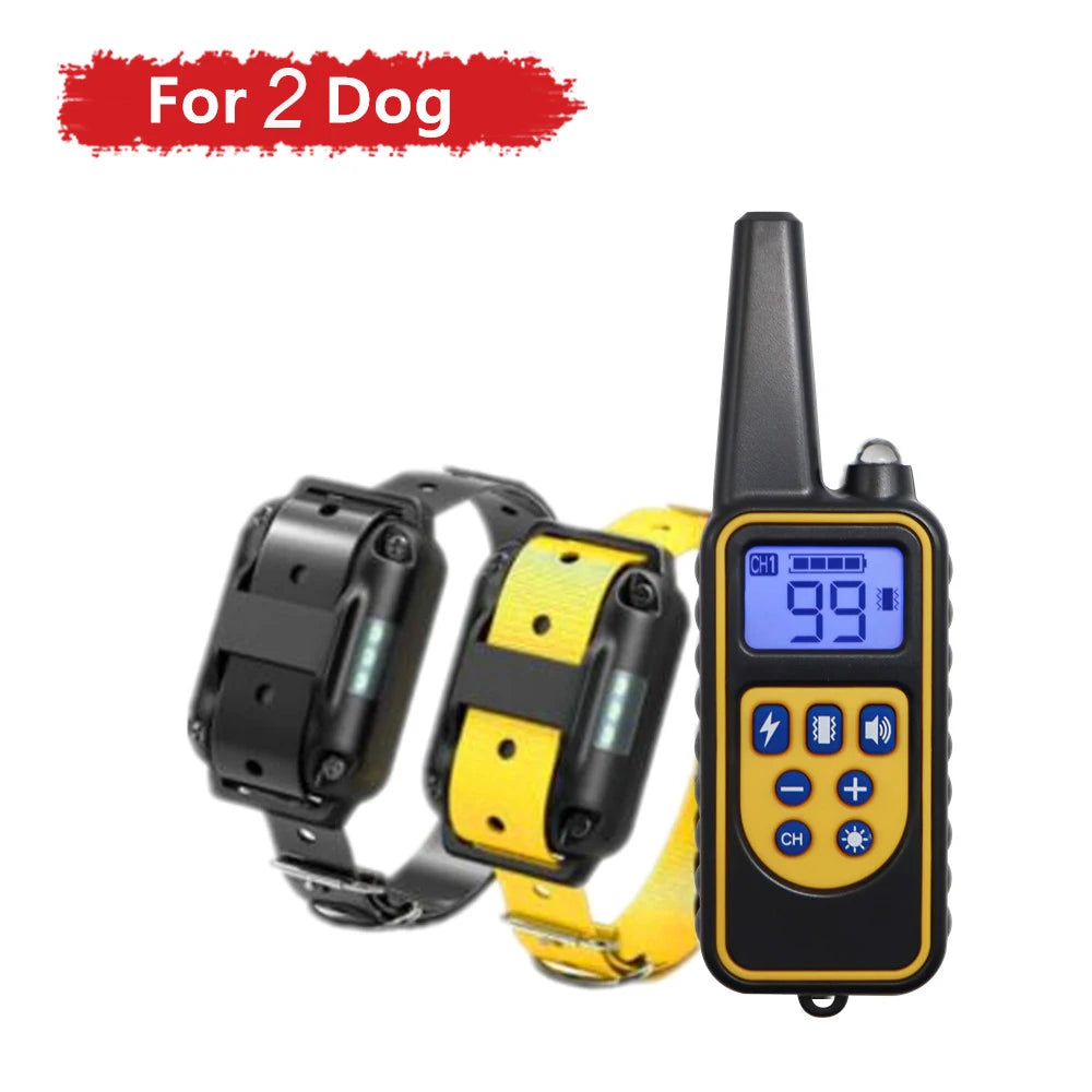 2600 FT Dog Training Collar Waterproof Pet Remote Control Rechargeable Electric Anti-Bark with Shock Vibration Sound LCD Display