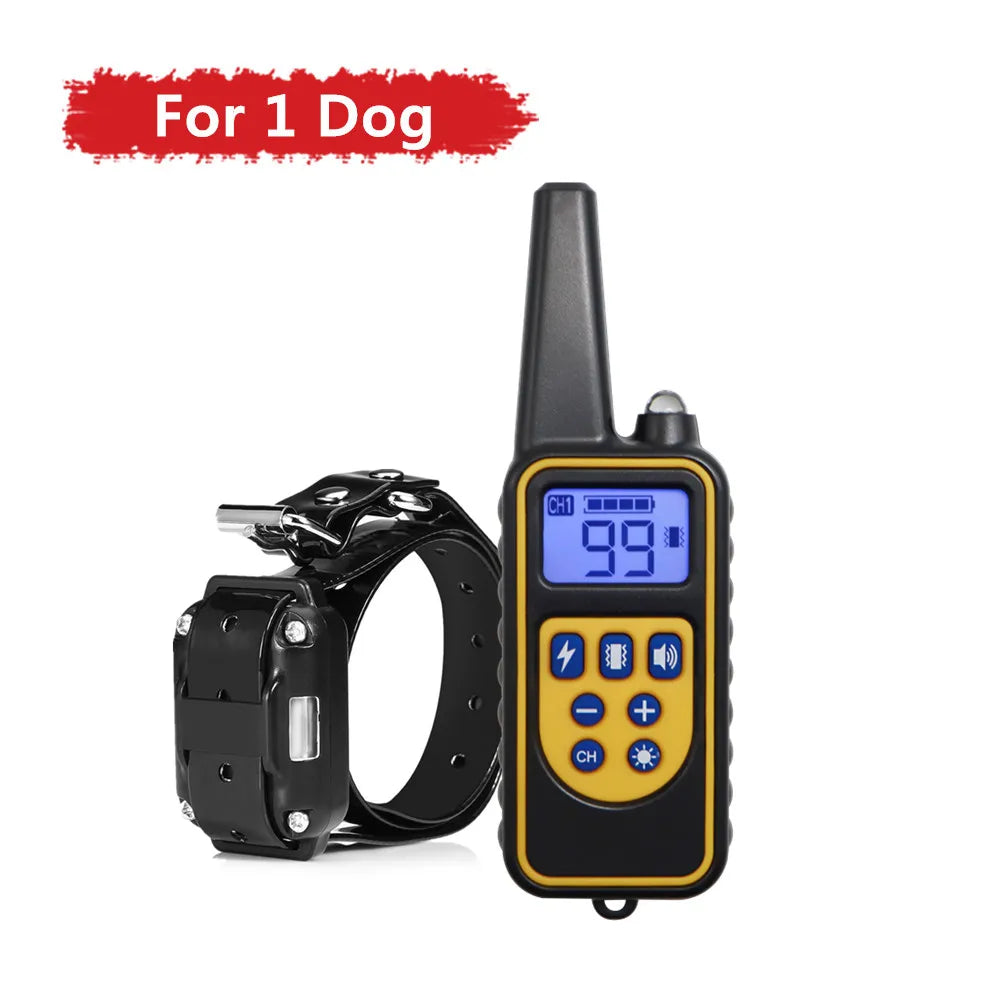 2600 FT Dog Training Collar Waterproof Pet Remote Control Rechargeable Electric Anti-Bark with Shock Vibration Sound LCD Display