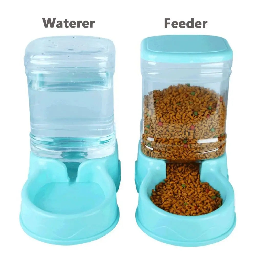 1Gallon Automated  Pet feeder & Water Fountain Drink Bowl