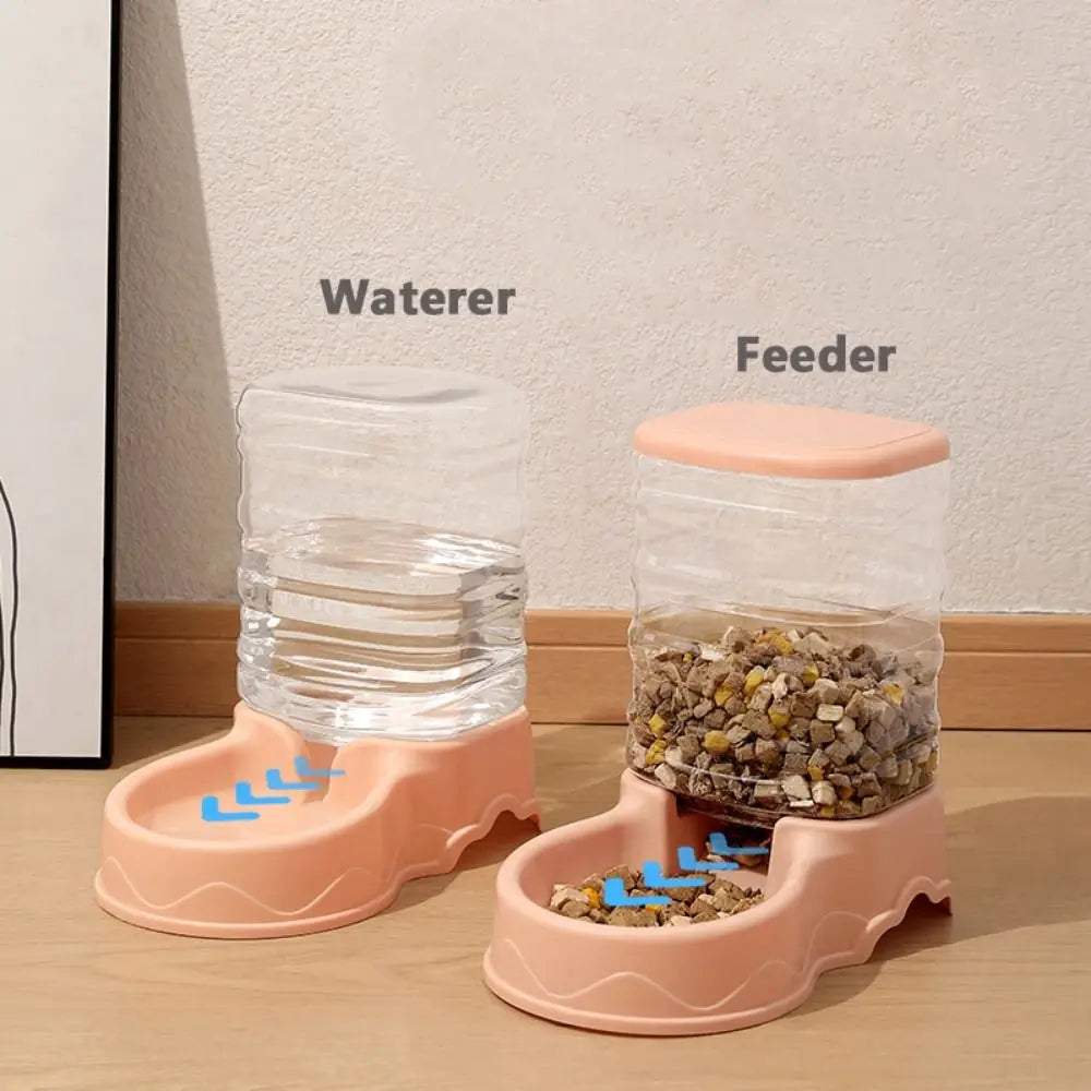 1Gallon Automated  Pet feeder & Water Fountain Drink Bowl