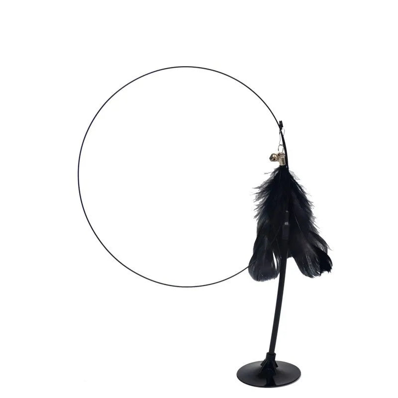 Cat Teaser Stick With Bell, Feather, Long Rod Suction Cup